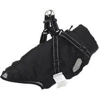 vidaXL Manteau pour chien avec harnais Imperméable Réfléchissant Noir L40