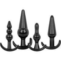 EasyToys - set plug anal - 4 pièces - silicone noir