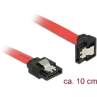 DeLOCK - SATA-Kabel - Serial ATA 150/300/600 - 7-poliges SATA (M) - 7-poliges SATA (M) - 10cm - 90-Grad-Anschluss, verriegelt - Rot (83976)