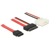 DeLOCK 84790 câble SATA 0,5 m SATA 13-pin SATA 7-pin + Molex (4-pin) Noir et Rouge
