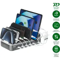 4smarts Team 100W Charging Station with Cable Kit Space Grey (Station de recharge 100W avec kit de câbles) Gris spatial