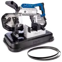 Scheppach MBS1200 Scie à ruban à métaux Scie à ruban incl. ruban de scie | Puissance 1200W | Hauteur de coupe jusqu'à 127mm & coupe de tubes jusqu'à Ø80mm | avec lumière LED