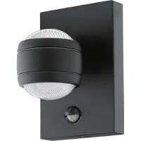 Eglo Lampe murale LED à capteur d'extérieur Sesimba 1 2x3,7 W Noir