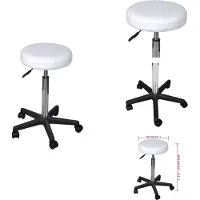 vidaXL Tabouret de bureau blanc - Chaises de bureau