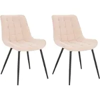 HOME DELUXE - Chaise rembourrée IKALO, lot de 2 - Couleur : velours côtelé crème - Rembourrage moelleux, supporte jusqu'à 120 kg I Chaise de cuisine, chaise de salle à manger, chaise de salle à manger