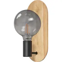 Ledvance DECOR Wood Wall Applique murale, noire, avec culot E27 pour un remplacement facile de l'ampoule, peut être équipée d'une ampoule simple ou intelligente, classe de protection IP20