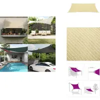 vidaXL Voile d'ombrage HDPE Carré 3,6x3,6 m Beige - Parasols & Protection solaire