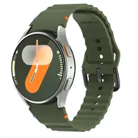 IMoshion Bracelet Wave en silicone pour Samsung Galaxy Watch 4 / 5 / 6 / 7 / FE (20 mm) - Vert foncé