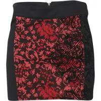 KOROSHI Jupe rouge / melon / noir
