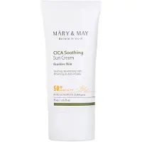 MARY & MAY Cica Sun Sun Cream SPF50 + PA ++++ 50 ml Face solaire coreen No Sticky Pas de strie pas de blanc cast Bloc Sun Bloc Cica Facial Vegan
