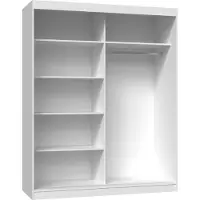 Top E Shop Cdf Armoire Coulissante Iga 160 Cm Portes Coulissantes Étagères Blanc