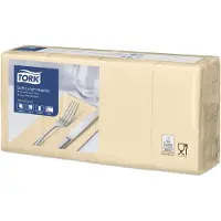 Tork 477884 Serviettes de table Soft 33 x 33 cm sable 3 plis, 10 x 150 pcs/carton (150 pcs, 33 x 33 cm)