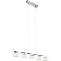 Eglo Suspension LED design avec abat-jour en verre couleur ambre ASCOLESE