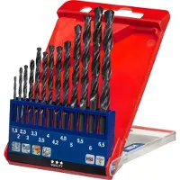 Kwb Jeu de forets hélicoïdaux 13 pièces (1,5 mm, 2 mm, 2,5 mm, 3 mm, 3,3 mm, 3,5 mm, 4 mm, 4,2 mm, 4,5 mm, 5 mm, 5,5 mm, 6 mm, 6,5 mm)