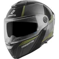 Bogotto FF404 Ezion Noir Vert Casque Modulable Taille M