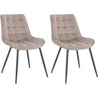 HOME DELUXE - Chaise rembourrée IKALO, lot de 2 - Couleur : marron clair - Rembourrage moelleux, supporte jusqu'à 120 kg I Chaise de cuisine, chaise de salle à manger, chaise de salle à manger