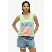 Superdry Psych Surf Graphic Racer Sleeveless T-shirt Vert M Femme
