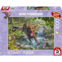 Schmidt Spiele Puzzle Mark Fredrickson - Retriever au Printemps - 1000 pièces
