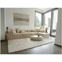 HOME DELUXE - Canapé VERONA - Beige, taille : XL - env. 414 x 70 x 207 cm, hauteur d'assise : 46 cm, profondeur d'assise : 80 cm, coussins inclus I Canapé modulaire Canapé d'angle Canapé panoramique