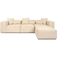 HOME DELUXE - Canapé Verona - Beige, taille : L - env. 327 x 70 x 207 cm, hauteur d'assise : 46 cm, profondeur d'assise : 80 cm, coussins inclus I Canapé modulaire Canapé d'angle Canapé panoramique