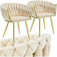 TecTake Chaise de salle à manger Astano - Velours - Noir