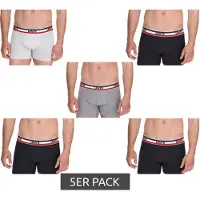 Levi's Lot de 5 boxers pour homme en coton avec des accents colorés sur la ceinture 701224335 Noir/Gris