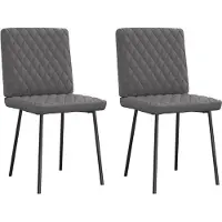 vidaXL Chaise de salle à manger 2 pcs. Gris Similicuir