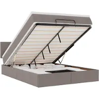 vidaXL Ottoman-lit avec matelas Taupe 140x190 cm Tissu