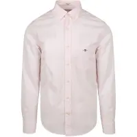 Gant pour homme. 3000140 Chemise en popeline à coupe régulière Banker Stripe Light Pink (L), Casuel, Rose, Coton, Manche longue