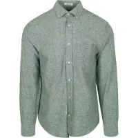 Gant Regular Fit Chemise en lin Woody Green, Unicolore