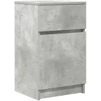 vidaXL Table de chevet gris béton 39x35x65 cm bois d’ingénierie