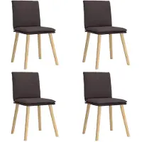 vidaXL Chaises de salle à manger 4 pcs. Marron foncé Tissu