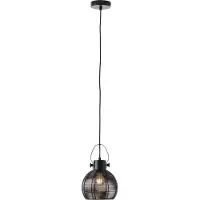 Brilliant Luminaire Suspendu Plafonnier Sambo Noir Ø20cm Max. 60W E27 Recoupable