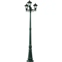 QAZQA Lanterne d'extérieur classique vert foncé 217cm 3 lumières IP44 - New Haven