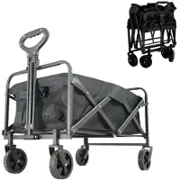Mormark Chariot pliable d'extérieur de 120 litres, avec roulettes, chariot d'extérieur en tissu Oxford 600D double couche, chariot pliable de 120 litres de capacité de rangement - VOZIPRO