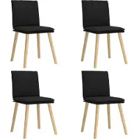 vidaXL Chaise de salle à manger 4 pcs. tissu noir