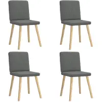 vidaXL Chaises de salle à manger 4 pcs. Tissu gris foncé