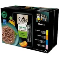 Sheba Nature's Collection Flavour Selection 48x85 g nourriture complète humide pour chats adultes en sauce avec : poulet, dinde, thon, saumon