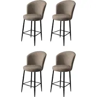 Skye Decor , Fora - Cappuccino, Black, ensemble de tabourets de bar (4 pièces), 100 % MÉTAL, Cappuccino, 46 x 40 x 107 cm