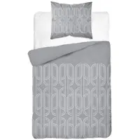 Detexpol Literie, linge de lit en flanelle, épais et chaud 140x200cm 4941a Gris, motifs géométriques