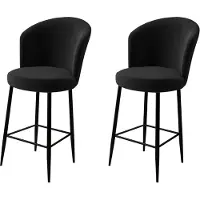 Skye Decor , Alte - Noir, ensemble de tabourets de bar (2 pièces), 100 % MÉTAL, noir, 46 x 40 x 102 cm