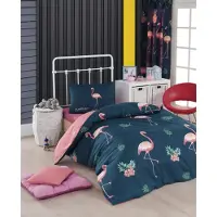 L'essentiel Maison , Begonvilla- EPJ3190, bleu foncé, couettes, 65% coton / 35% polyester