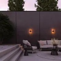 HOFTRONIC™ - Applique murale LED Up & Down E27 IP44 Noir Verre fumé