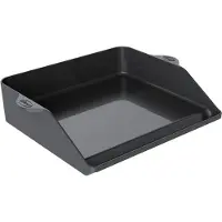 Rösle Plancha-Grillplatte, Hochwertige Grillplatte aus porzellanemailliertem Gusseisen für Fleisch, Gemüse und kleine Grillstücke, extra hoher Rand, 47 x 36,5 cm, schwarz 250429 4004293254290