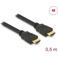DeLOCK - Câble HDMI avec Ethernet - HDMI mâle pour HDMI mâle - 50 cm - noir - support 4K