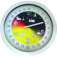 OEM Horloge murale Alzheimer pour le salon, personnes âgées, aide à la mobilité, affichage 24 heures, indication précise des différents moments de la journée, silencieuse