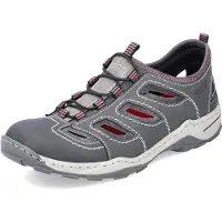 Rieker Chaussure de sport à lacets gris foncé / rouge / blanc