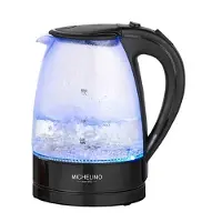 Michelino Bouilloire en verre 1,7 litre avec éclairage LED