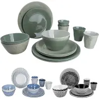 Bo Camp Bo-Camp 16 pcs. set de vaisselle Mix & Match mélamine vert