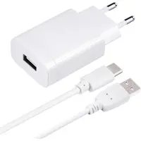 Forcell RÉSEAU - Chargeur avec prise USB type-C-2,4A et fonction Quick Charge 3.0